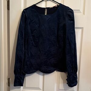 Elegant long sleeve Navy Blue Women's Top